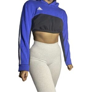 Adidas Reworked Custom Crop Crewneck Colorblock Hoodie